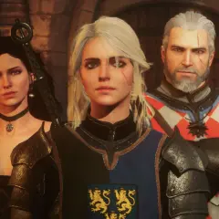 Ciri, Geralt i Yennefer z Wiedźmina serialu. Trójka bohaterów w zbrojach, gotowa na przygodę.