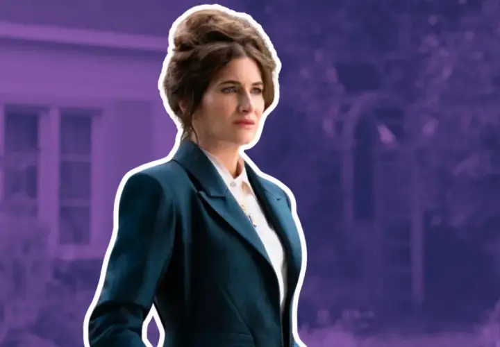 Kobieta w eleganckim kostiumie, z charakterystyczną fryzurą. To zawsze Agatha, gotowa na kolejne wyzwanie.