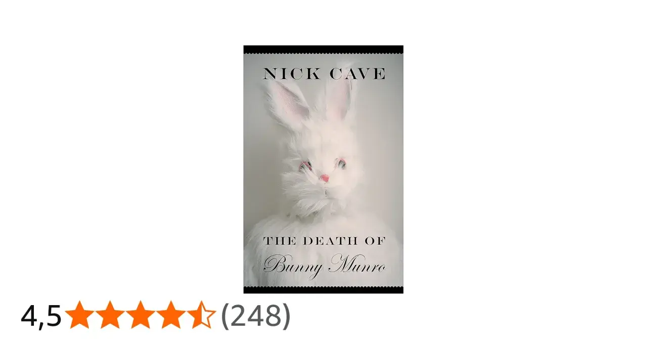 Okładka książki Nicka Cave'a "The Death of Bunny Munro" z przerażającym, futrzanym królikiem.