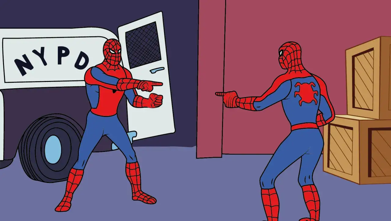 Memy wskazujący Spider-Mani