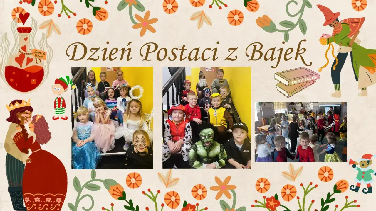 Kolaż grubych postaci z bajek