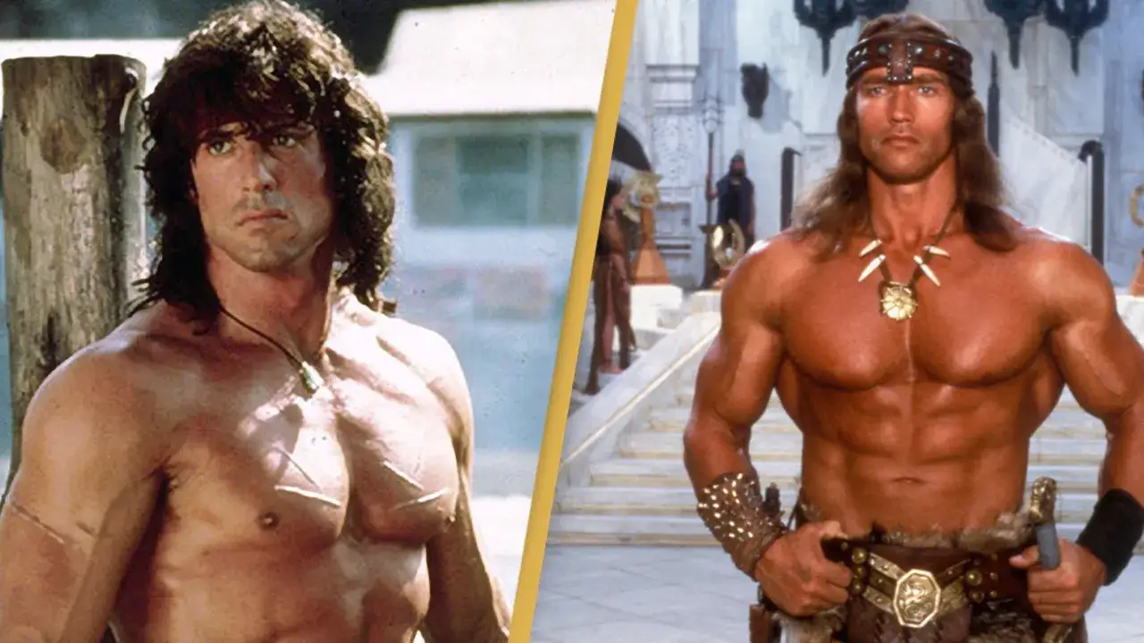 Arnold Schwarzenegger Sylvester Stallone młodzi